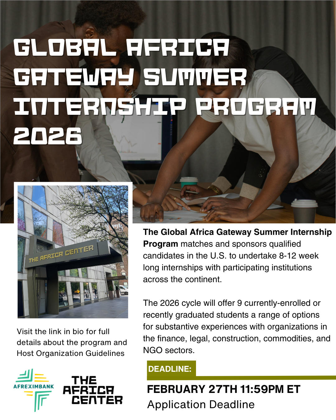Announcing the 2026 Global Africa Gateway Summer Internship Program
